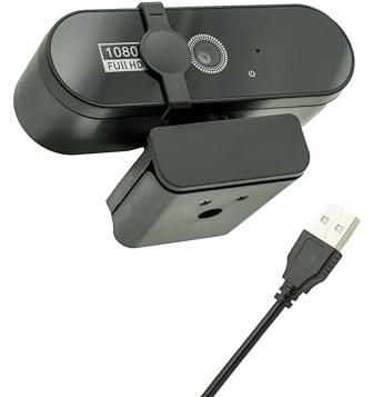Axtel Clearview webbkamera Full HD 1080p, USB-kamera med mikrofon, 60° vidvinkel, brusreducering, 3 m kabel, för PC, zoom, team, Windows/macOS/Linux