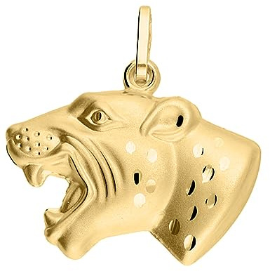 My Gold Damen Herren Anhänger Panther Gold 333 Kettenanhänger (Ohne Kette) Echtes Gelbgold (8 Karat) Raubkatze Tiger Löwe Pantherkopf