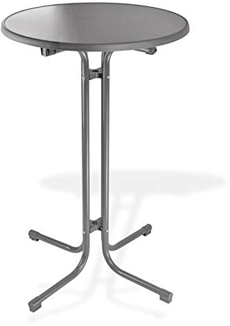 DEMA Stehtisch Treviso Anthrazit Bistrotisch 70 cm Höhe 110 cm Tisch | Faltbarer Partytisch, Eventmöbel, Gastronomie, pulverbeschichtet, stabiler Stand, Bodenschoner, klappbar