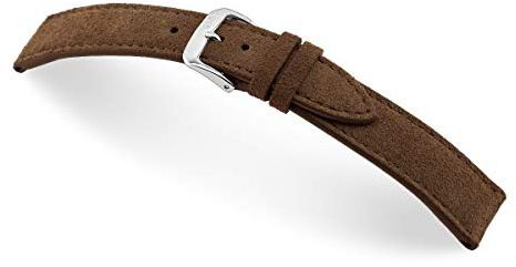 RIOS1931 Franklin 18mm Vintage Wildleder Ersatz Uhrenarmbandband handgemacht in Deutschland Klassisch hautfreundlich braun