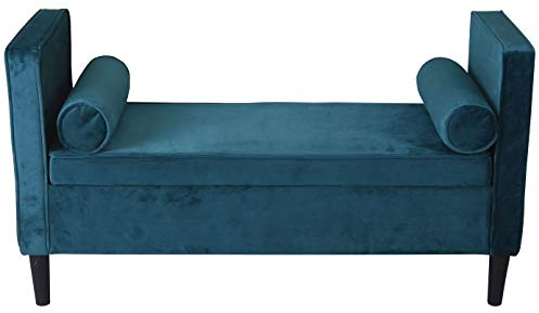 Truhenbank Sofabank Samtbank Hollywood Sitzbank & Kissen Samt Petrol fha040 Palazzo Exklusiv