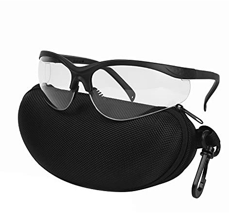 LaneTop Lunettes de tir pour homme et femme, anti-buée ANSI Z87.1, lunettes de sécurité avec étui rigide, protection UV400 pour lunettes de vue
