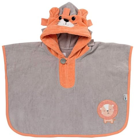 schlummersack kuschelig weicher Badeponcho mit Kapuze, Poncho für den Strand - Löwe - für Jungen und Mädchen von 4-8 Jahre