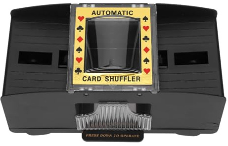 Máquina barajadora eléctrica automática, máquina barajadora de 2 pisos, libre de manuales, para accesorios de herramienta barajadora de tarjetas de ahorro de trabajo para adultos mayores