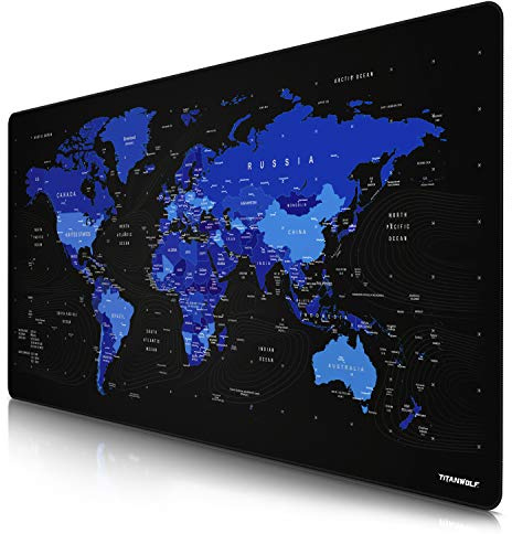 TITANWOLF - Extra Large Gaming Mouse Mat 1200x600mm Oversize - XXL Mouse Pad - Desk Pad XXXL Extended – Mice Mat Pad For Precision and Speed - Non-Slip Rubber Base – For Mouse and Keyboard - Black