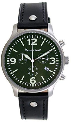 Messerschmitt Aristo Herren Uhr Fliegeruhr Chronograph ME-3H204L Leder