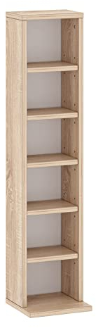 Target Home CD DVD Regal CD Ständer - Platz für 102 CDs lub 36 DVDs/Blue Ray Wohnzimmerregal (Eiche Sonoma, 20 x 21 x 91.8)