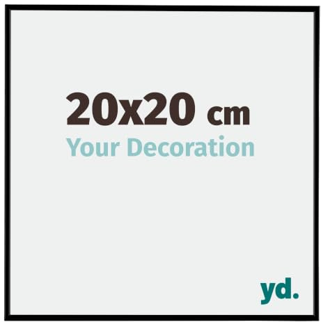 Your Decoration - Bilderrahmen 20x20 cm - Schwarz Matt - Bilderrahmen aus Kunststoff mit Acrylglas - Antireflex - 20x20 Rahmen - Evry
