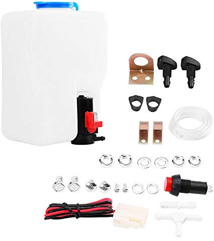 Bottiglia lavavetri-vaschetta acqua lavavetri-Kit di Pulizia del Serbatoio della Bottiglia della Pompa della Rondella del Parabrezza Universale Strumenti di Pulizia 12V per Auto Classiche