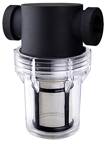 LATRAT Högkvalitativt PVC-rörfilter, transparent, förfilterfixering, vattenfilter för tvätttryck, vatteninlopp, 3/4-80 nätverk av mesh)