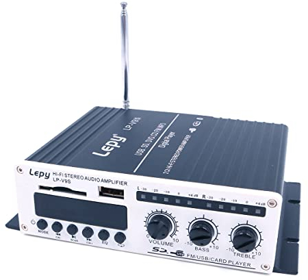 Fasizi LP-V9S Lettore Digitale Car Power Hi-Fi Stereo Amplificatore Audio Dvd MP4 Altoparlante Auto Moto Super Bass FM AMP 2X 20W con Alimentazione 3A -Nero