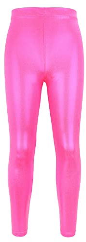 NewL Kinder Mädchen Tanzhose Gymnastik Glänzend Metallic Tanzleggings Skinny für Performances Kostüm