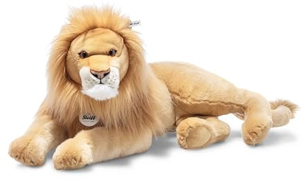 Steiff Kuscheltier Leo Löwe, Süßes Stofftier mit Kunststoffaugen, Kinder, Jungen & Mädchen, Plüschtier 65 cm, Beige, 065170