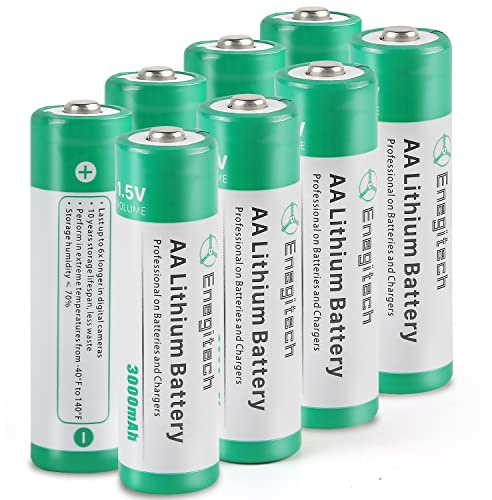 Enegitech AA Lithium Battery, Double A Lithium Battery 1.5V for Blink Outdoor Camera, Smart Lock, Trail Camera, Flashlight Non-Rechargeable (AA 8 Pack)