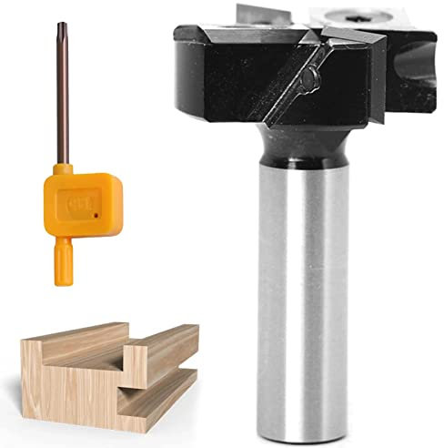 Fresa Per Spianare Legno Diametro Di Taglio 38,1Mm Con 2+2 Coltellini Intercambiabili in Metallo Duro Per Fresatrice Verticale Legno Spoilboard Surfacing Router Bit Fresa Per Superfici,12mm Shank