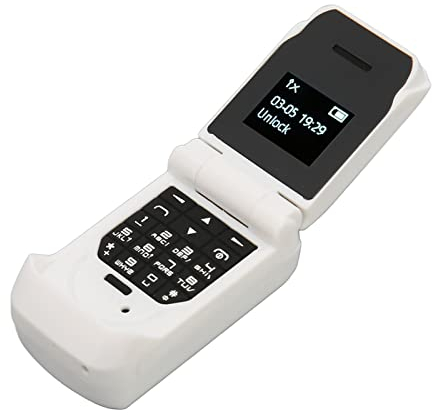 Cellulare a Conchiglia per Anziani, Schermo OLED da 0,66 Pollici, 32 MB 64 MB, Batteria da 300 MAh, Mini Telefono Cellulare a Conchiglia Bluetooth più Piccolo Sbloccato (Bianco)