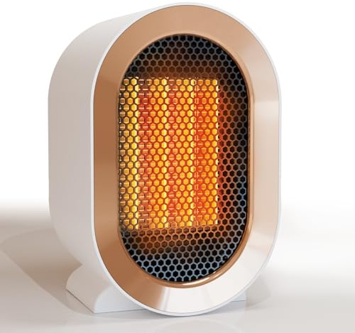 Swocky Indoor Electric Portable Space Heater, 1200W Personal Desk Heater, Fast Quiet Heating Ceramic with Thermostat for Large Room,Bedroom and Office Use (White)