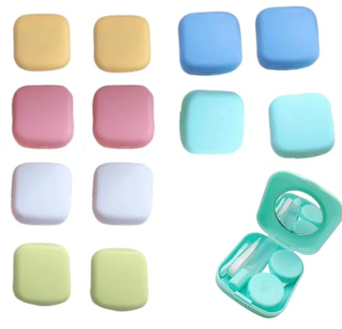 12 Stück Mini Reise Kontaktlinse Etui，Kontaktlinse Halter Tragbar Box，Reise Kontaktlinsen Set für Zuhause und Reisen.