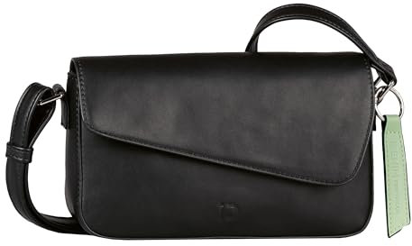 TOM TAILOR Denim Neona Damen Überschlagtasche Umhängetasche Klein Schwarz