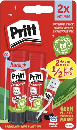 Pritt blister de barra adhesiva de 2 piezas de 22 g, 2do a mitad de precio 12 piezas