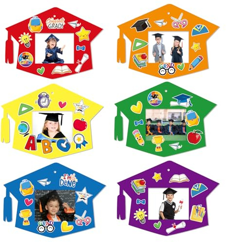 FRIDAY NIGHT 30 Packs Graduation Picture Frame Craft Kits DIY Art Decoration for Congrats Grad Party Home Classroom Game Activities