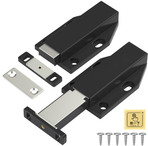 Iman Cierre Push to Open Jiayi 2 Piezas Push Armarios Cierre Puerta Presion Magnetica Sistema Push para Puertas Pestillo Magnetico Amortiguador para Cocina Cajon Cerradore Mueble Cerrojo Cerradura
