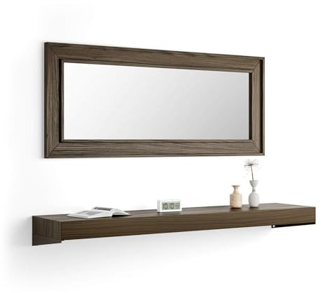 MOBILI FIVER, Consola Suspendida Evolution 180x40, Nogal Americano, NO, Consola recibidor, Made In Italy
