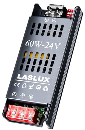 Transformateur 220V 24V LED Driver 60W, Convertisseur Alimentation AC 220V DC 24V 2.5A, Adaptateur Transfo Convient pour piloter des ampoules LED MR11 G4 MR16 GU5.3 des Bandes (24V, 60, Watts)