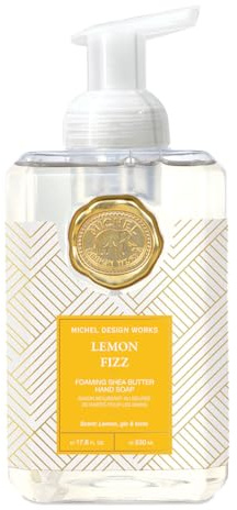 Michel Design Works Foaming Hand Soap, Lemon Fizz, Beautiful Square Container with Pump