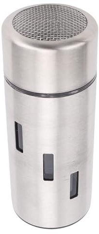 Botella de Saaltacionaling, Shaker de Draga de Acero Inoxidable, Frasco de Condimento de Agitador, Bote de Condimentos con Agujero y Tapa, para Sal, café con Canela (Agujeros de malla)