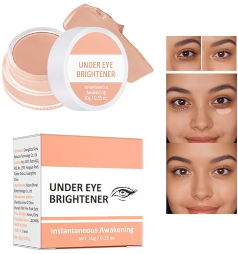 Under Eye Concealer Brightener & Correctors- Instant Anti Age Eraser Eye Concealer/Eye Colour Corrector Highlighter Primer for Dark Circles, Blemish Concealer, Korean Makeup (Warm Nude)
