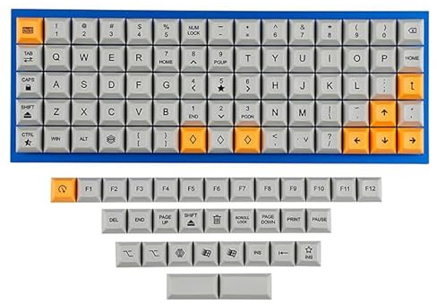 YMDK DSA Profile Gray Orange 107 Keycaps Dye Sub PBT 1.4mm Thickness Ortholinear for XD75 ID75 Planck Preonic Niu40 Using