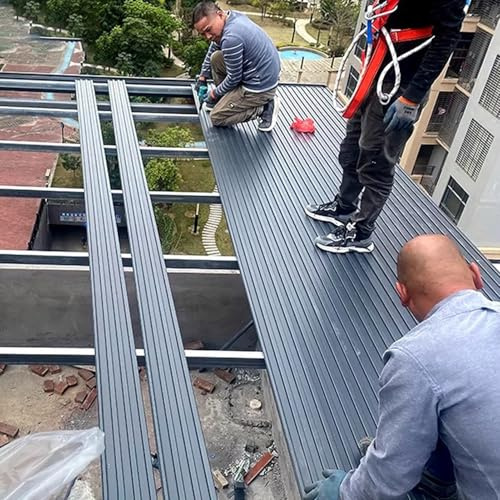 Roofing Sheets Splicable Insulated Roofing Cladding Board, 2.6-6.6ft Long Gazebo Corrugated Metal Sheets, All-Weather Waterproof Roofing Panels/Roof Tiles(1.5m/4.9ft)