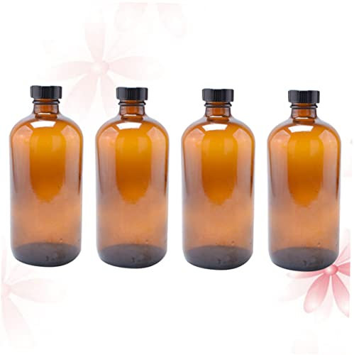 GALPADA 4piezas Botellas De Vidrio Rellenables Redondas Tapa De Baquelita Negra Para Uso Cocina o Almacenamiento De Aceite