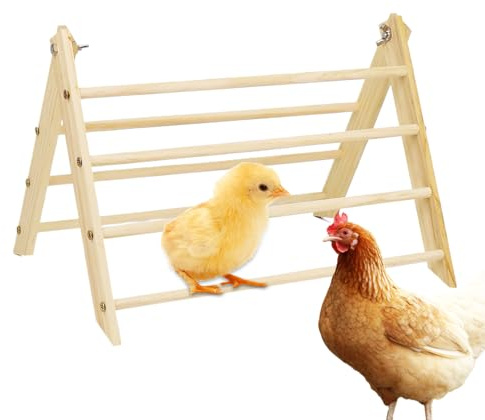 Percha para gallinas, barra nocturna | Barra de percha para aves de corral | Soporte de madera ahorro de espacio portátil para pollitos gallina al aire libre jardín cuidado avícolas grandes aves