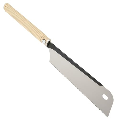 Japanese Pull Saw 10inch SK5 High Carbon Steel Hand Saw with Lightweight Beech Handle Hex Wrench Precision Wood Cutter Tool for Ultra Fine Cross-Cut Rip-Cut