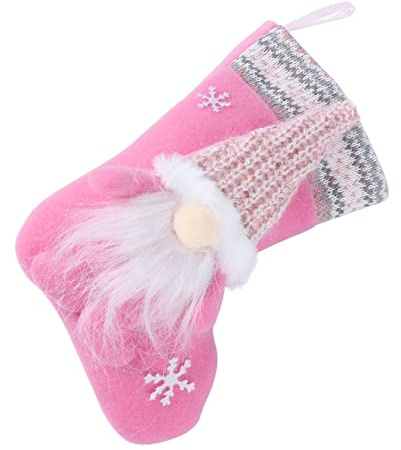 LOLIPPYY Weihnachtlicher Dekorativer Strumpf mit Gesichtsloser Puppenverzierung Mittlere Weicher Vielseitige und Süßigkeiten Tasche für Weihnachtsfeier und Baumschmuck