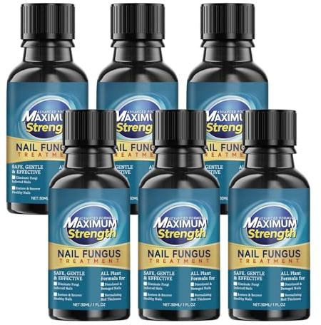 Nuvilo Tratamiento de hongos para uñas de los pies extra fuerte, tratamiento de hongos en las uñas de los pies, tratamientos fúngicos de uñas de los pies, 30 ml (6 unidades)