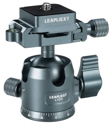 LEAPLIEXT Metal Tripod Ball Head, 360 Degree Panoramic Rotation, 1/4-Inch Arca Swiss Quick-Release Plate, Max Load 12KG/26LBS, Compatible with Tripod, Monopod, Phone iPad Holder