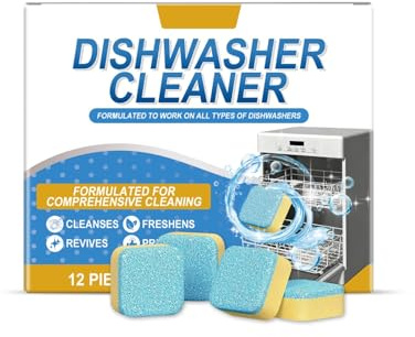 12x Spülmaschinenreiniger Tabs Extra Stark Gegen Geruch & Kalk | Geschirrspüler Reiniger, Entkalker für Geschirrspülmaschinen,Maschinenreiniger für Tiefenreinigung | Hygiene Reinigung (1)