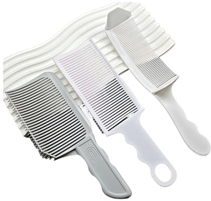 Pettine Capelli Kit da 3 pettini for capelli barbiere, con parte superiore piatta, for taglio, sfumatura, styling, spazzola uomo, accessori for strumenti salone