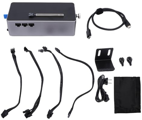 Yanmis Base EGPU con Fuente de Alimentación de 800 W, Estación de Base GPU Externa PCIe 4.0 X4 Compatible con Puerto OCuLink USB4.0 TGX Hot Swap, para Tarjeta Gráfica de 600 W (Enchufe de la UE)