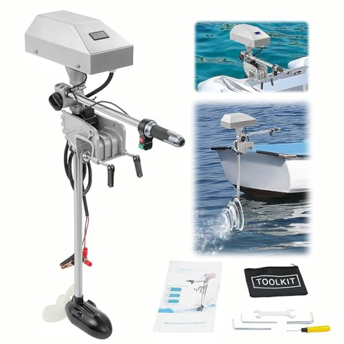 Garbenat Elektrischer Außenbordmotor 12-24V, 1500W Aussenborder Elektrisch Außenborder Bürstenloser Trolling Motor Elektro Bootsmotor für Schlauchboot, Boote mit einer Länge von 2 bis 4,5 m