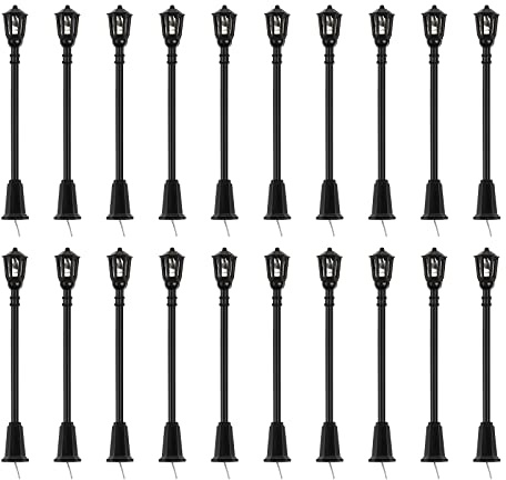 WINOMO 20 pièces LED Réverbère forme simple tête Jardin Parc lumières plastique Réverbère échelle 1 : 100