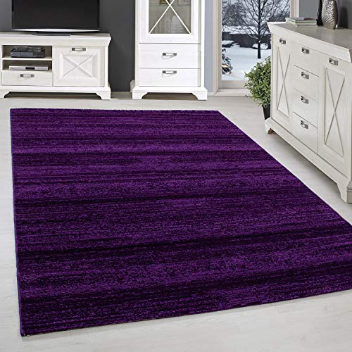 SIMPEX Alfombras de Pelo Corto, Unicolor - Monocromo, Alfombra Morado, 80 x 300 cm, Alfombras de Estilo Moderno, Alfombra Sala de Estar