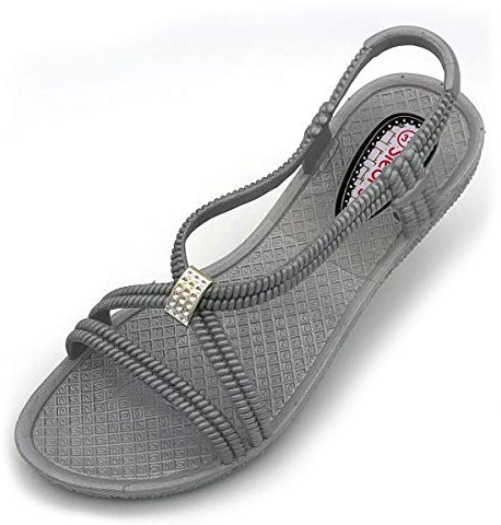 Badeschuhe Damen - Tenno - Schwimmschuhe Badesandalen Frauen - fällt klein aus - schmaler Schnitt - grau, 40