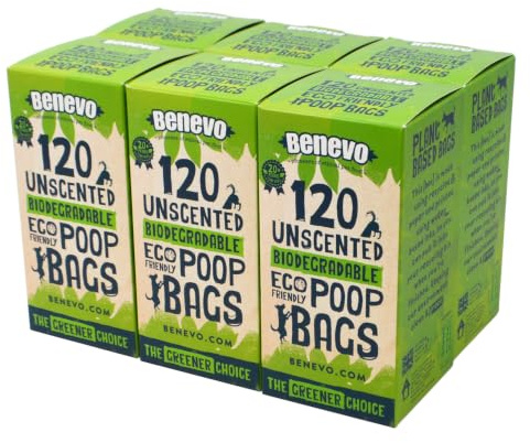 Benevo Biologisch abbaubare Hundekotbeutel 6er Rolls - Kompostierbares Hundezubehör