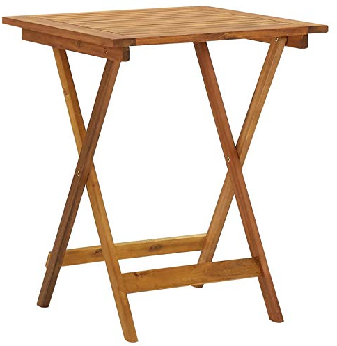 Tidyard Trädgårdsbord fällbart fällbord matbord träbord bistrobord trädgårdsmöbler bord balkongbord terrassbord akaciaträ massivt 60 x 60 x 75 cm