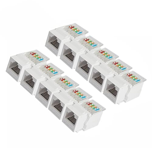 10 pcs CAT6 RJ45 Cat 6 90 Degree Punch Free Socket Module Connector Network Coupler Ethernet Wall Jack Keystone Jack RJ45 Ethernet Module CAT6 Network Coupler Stamping Adapter