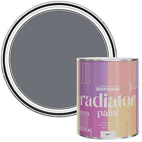 Rust-Oleum Dark Grey Heat Resistant Radiator Paint in Matt Finish - Marine Grey 750ml (SHDRCT1166)